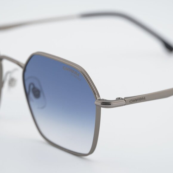 CARRERA 334/S 0R81 08 Sunglasses Ruthenium Geometric Frame, Blue Lenses - Picture 8 of 12